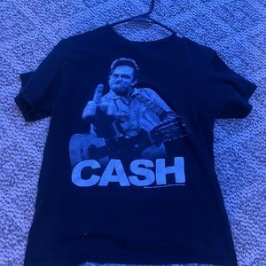 Johnny Cash tshirt middle finger